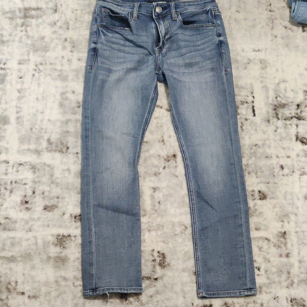 Express Light Blue Straight Jeans